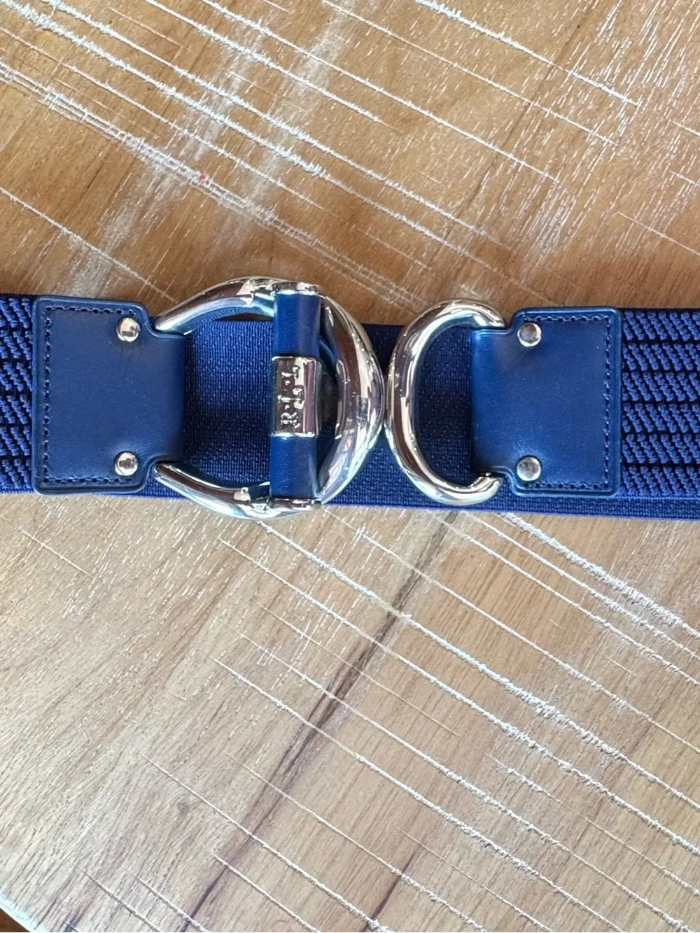 Ralph Lauren Women’s Elastic Belt with Silver Hardware